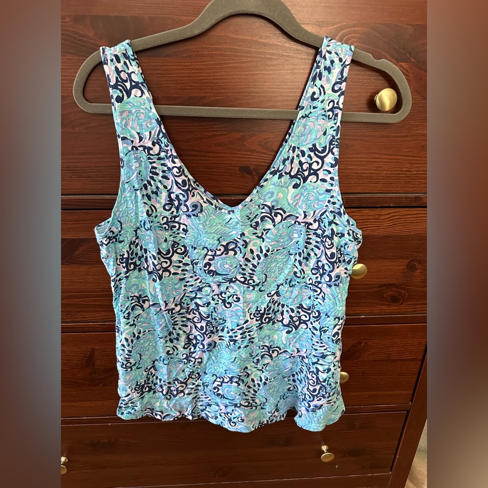 EUC Lily Pulitzer Gigi Tank Size M in Aqua La Vista